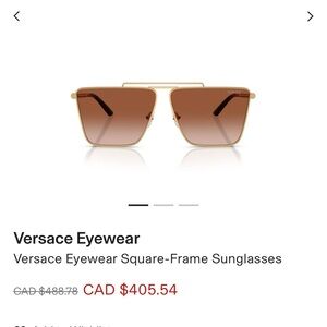 Versace Gold Frame Sunglasses with Brown Gradient Lenses